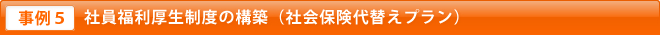 事例5 社員福利厚生制度の構築（社会保険代替えプラン）