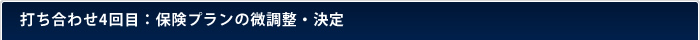 打ち合わせ4回目：保険プランの微調整・決定